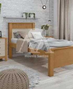 CAMA LOPAS SOLTEIRO ATHENAS PLUS S/AUXILIAR AMENDOA CLEAN /OFF WHITE