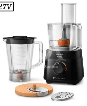 MULTIPROCESSADOR PHILIPS WALITA  POWERCHOP 2 VEL 750W 127V PRETO