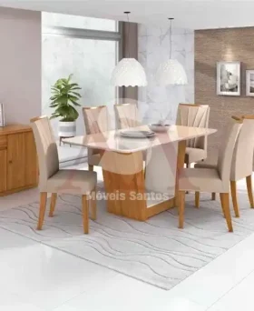 CJ MESA 6C LOPAS APOGEU CANT.COPO CAD APOGEU 170X90 NATURALE CREME AME