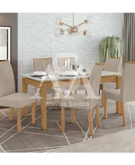 CJ MESA 6C LOPAS ARIES CANT.COPO CAD APOGEU 180X90 NATURALE CREME AMEN