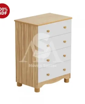 COMODA 4G PEROBA JUNIOR SIMPLES BRANCO BRILHO/AMENDOA