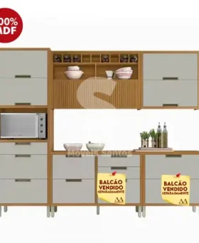 COZINHA NESHER IMPERATRIZ COMPACTA 80 DUPLO FREIJO/OFF WHITE 500540
