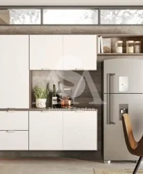 COZINHA NICIOLI COMPACTA IVETE CARVALHO RUSTICO / OFF WHITE CRISTAL