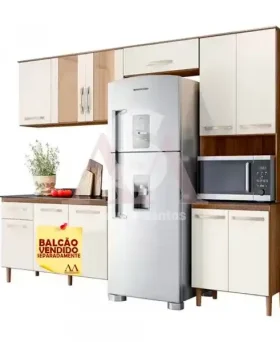 COZINHA NICIOLI FIT CARVALHO RUSTICO / OFF WHITE CRISTAL