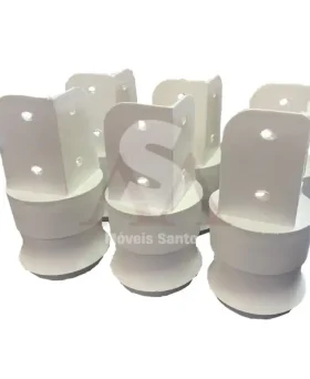 KIT TCIL PES C/6 PLASTICO C/ REGULAGEM BRANCO