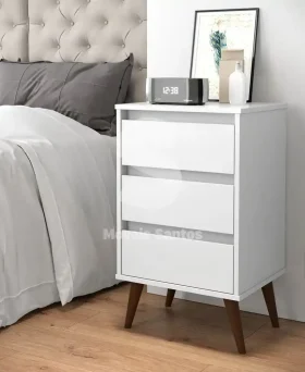 MESA DE CABECEIRA 3G EJ RETRO WOOD BRANCO
