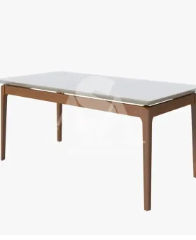 MESA IMCAL WIND 1.8 C/ VIDRO RETANGULAR OFF WHITE / NATURE
