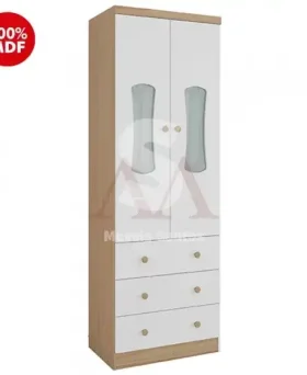 ROUPEIRO 2P. ABRIR 3G PEROBA LUNA BRANCO BRILHO / CARVALHO