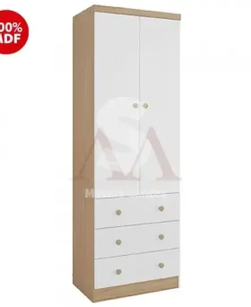 ROUPEIRO 2P. ABRIR 3G PEROBA SMIM BRANCO BRILHO / CARVALHO