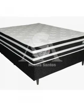 CJ BASE BOX/COLCHAO MOLAS ENSACADAS 138X188X58 DESIGN TALISMA PRETA