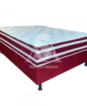 CJ BASE BOX/COLCHAO MOLAS ENSACADAS 138X188X58 DESIGN TALISMA VERMELHA