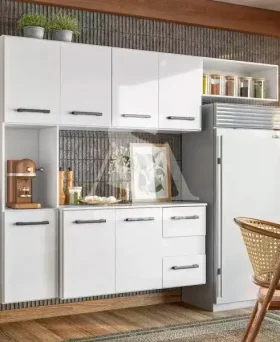 COZINHA NICIOLI COMPACTA JULIETE C/ BALCAO BRANCO / BRANCO