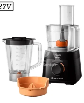 MULTIPROCESSADOR PHILIPS WALITA POWERCHOP 2 VEL 600W 127V PRETO