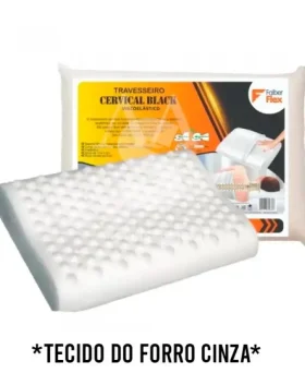 TRAVESSEIRO FAIBERFLEX CERVICAL BLACK VISCOELASTICO 50X70