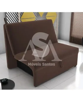 ESTOFADO CAMA MATRIX 2 LUGARES MALU SUED LIGHT MARROM ESCURO B256