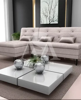 ESTOFADO CAMA MATRIX 2 LUGARES NICE C/ CHAISE LINHO CHUMBO E483