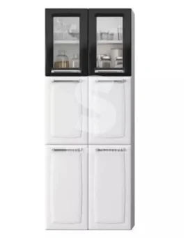 PANELEIRO ITATIAIA DUPLO ALTO C/ VIDRO LUCE IPLDV-70 BRANCO / PRETO 12