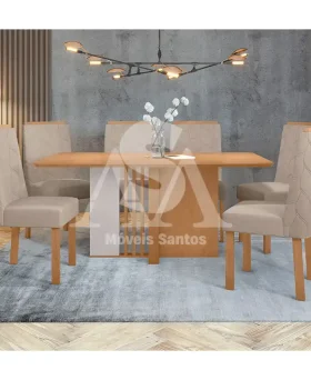 CJ MESA 6C LOPAS ASTRID CANT.COPO CAD ASTRID 160X80 LINHO RINZAI BEGE