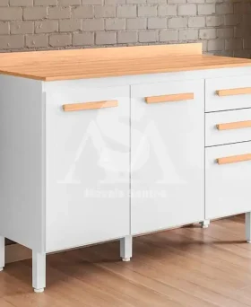 BALCAO NICIOLI 2P 3G INTENZA 120 BRANCO/FREIJO