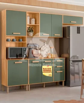 COZINHA NICIOLI COMPACTA MARIA FLOR FREIJO / VERDE