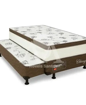 CAMA BOX 88X188X47 DREAM FLEX CHICAGO C/ AUXILIAR