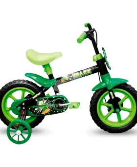 BICICLETA TK3 TRACK ARCO IRIS ARO 12 INFANTIL S/MARCHA PRETO/VERDE