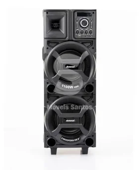 CAIXA DE SOM AMVOX AMPLIFICADORA ACA 1101 DUPLO 8 BLACK 1100 WATS