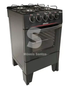 FOGAO 4B BRASLAR NEW TOP GLASS BLACK