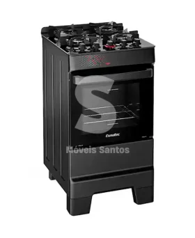 FOGAO 4B ESMALTEC IDEAL TOP GLASS 4126 PRETO