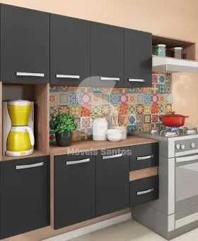 COZINHA FELLICCI COMPACTA MALI C/ BALCAO TEKA/GRAFITE