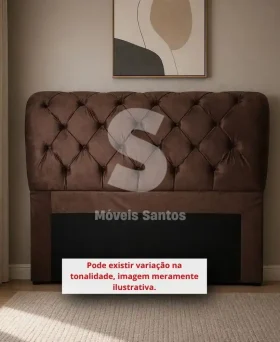 CABECEIRA DE CASAL MALU ADAGIO MARROM VELUDO