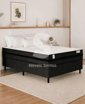 CJ BASE BOX/COLCHAO 138X188X67 PLUMATEX SMARTILHEUS BLACK MOLAS ENSACADAS