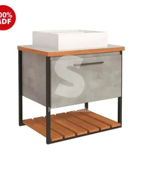 GABINETE P/ BANHEIRO MGM CARIBE 60CM C/ CUBA SOBREPOR CIMENTO