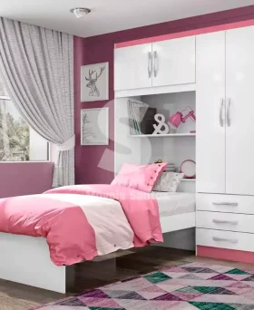 ROUPEIRO 4P. ABRIR 3G C/ CAMA MX LISBOA BRANCO / PINK