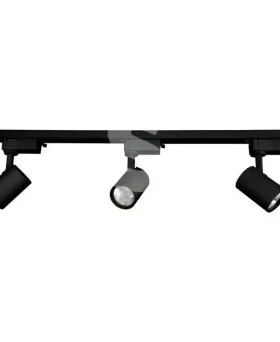 KIT LUMINARIA NITROLUX TRILHO PRETO 3X8W 3000K