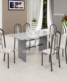 CJ MESA 6C SOMA BIANCA 140X75 RETANGULAR ARABESCO PRATA GRANITO OCRE