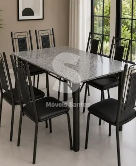 CJ MESA 6C SERRA TUBOS BELGICA NEW GRANITO 140X75 PRIMAVERA PRETO/PRAT
