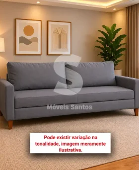 ESTOFADO MALU 3 LUGARES CHANEL GRAFITE VELUDO