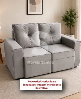 ESTOFADO MALU 2 LUGARES LARA RETRATIL CASTOR VELUDO