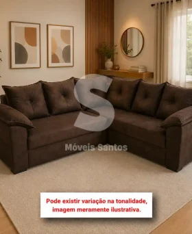ESTOFADO LIFESPUMA LUGARES PAULINHA CANTO MARROM