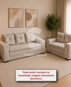 CJ ESTOFADO BOMFLEX 2/3 LUGARES HAITI AREIA ASTECA VELUDO INCA 03