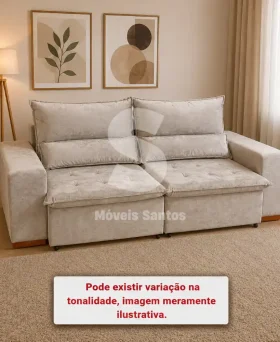 ESTOFADO BOMFLEX CHILE RETRATIL BEGE VELUDO INCA 16