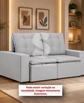 ESTOFADO MARQUES DALLAS RETRATIL CINZA GRANITO VELUDO MAIA