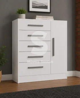 COMODA 5G 1P. ABRIR RODIAL CORAIS BRANCO 1CO1522