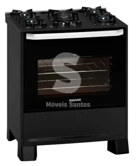FOGAO 5B SUGGAR PISO BEST GLASS MESA DE VIDRO PRETO