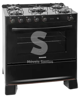 FOGAO 5B SUGGAR PISO COOK GLASS MESA VIDRO PRETO