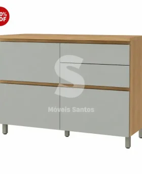 BALCAO NESHER 1P 4G RAINHA 120CM NATURE /VERDE 500699