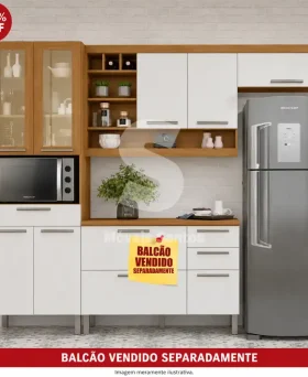 COZINHA NESHER BURGUESA COMPACTA FREIJO / BRANCO 500785
