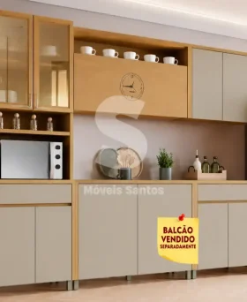 COZINHA NESHER CONDESSA COMPACTA CARVALHO/GREIGE 500985