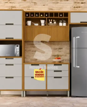 COZINHA NESHER IMPERATRIZ COMPACTA FREIJO/OFF WHITE 500784